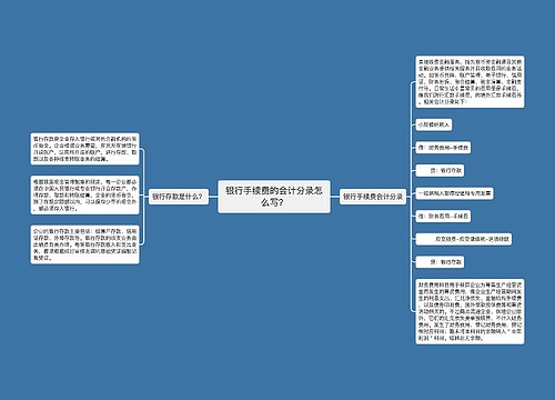 银行手续费的会计分录怎么写？