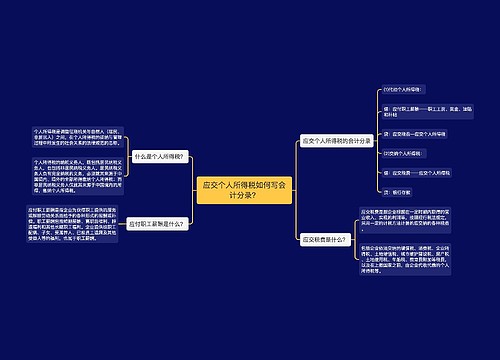 应交个人所得税如何写会计分录？思维导图
