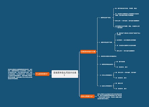 实收资本怎么写会计分录？