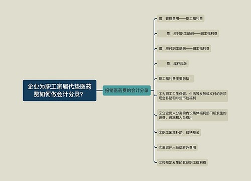 企业为职工家属代垫医药费如何做会计分录？