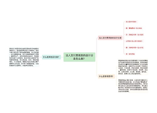 法人支付费用款的会计分录怎么做？