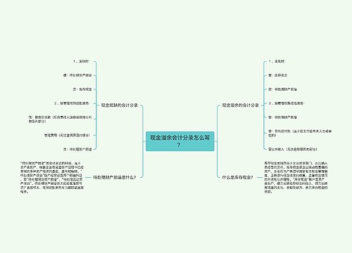 现金溢余会计分录怎么写？思维导图