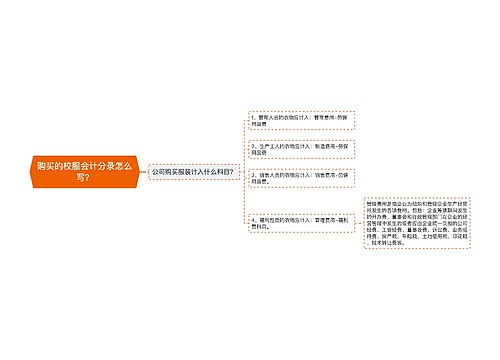 购买的校服会计分录怎么写？