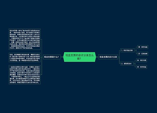 现金支票的会计分录怎么做？