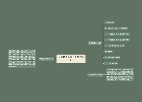 企业电费会计分录怎么写？