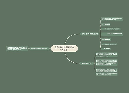 自产产品对外投资如何做账务处理？