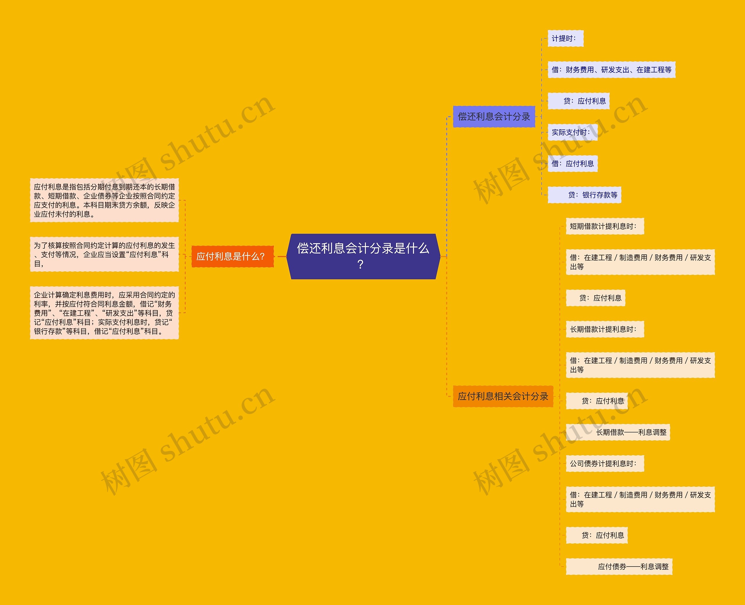 偿还利息会计分录是什么？思维导图