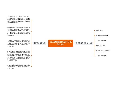 员工健身费发票会计分录怎么写？思维导图