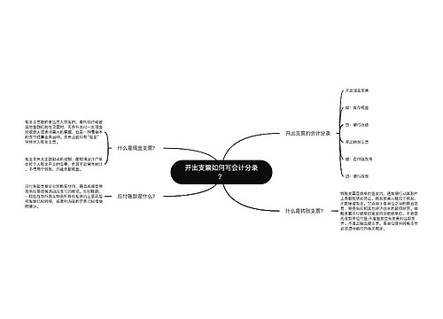 开出支票如何写会计分录？