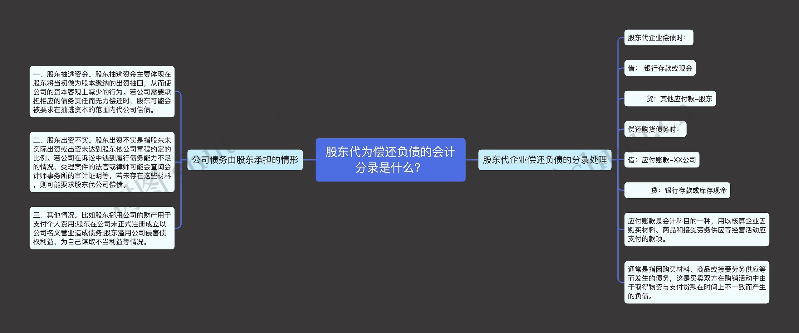 股东代为偿还负债的会计分录是什么？