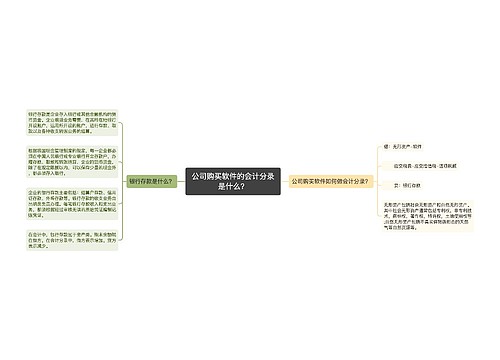 公司购买软件的会计分录是什么?思维导图
