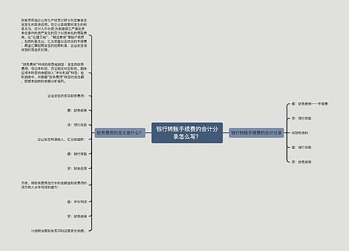 银行转账手续费的会计分录怎么写？