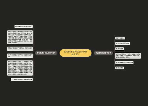 公司购进专利权会计分录怎么写？思维导图