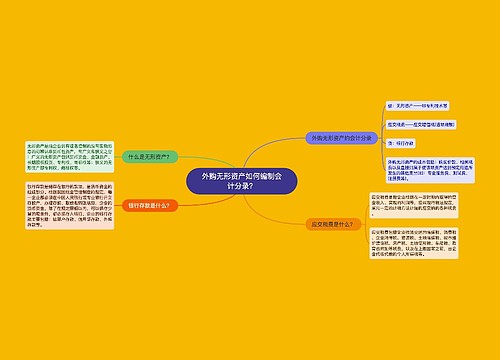 外购无形资产如何编制会计分录？思维导图