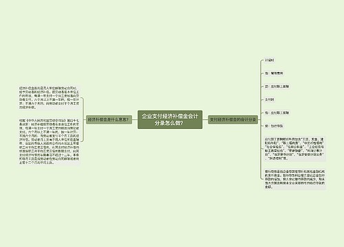 企业支付经济补偿金会计分录怎么做？