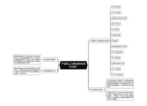 产品完工入库时如何写会计分录？思维导图