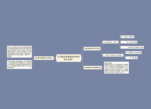 公司购买财务软件如何写会计分录？思维导图