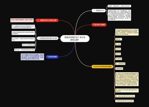 控股合并是什么？会计分录怎么做？思维导图