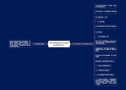 总公司代发分公司工资会计分录是什么？思维导图