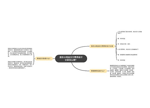 股东以现金支付费用会计分录怎么做？