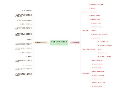 开办费的会计分录怎么做？思维导图