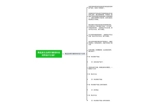 商品发生自然灾害损失如何写会计分录？思维导图