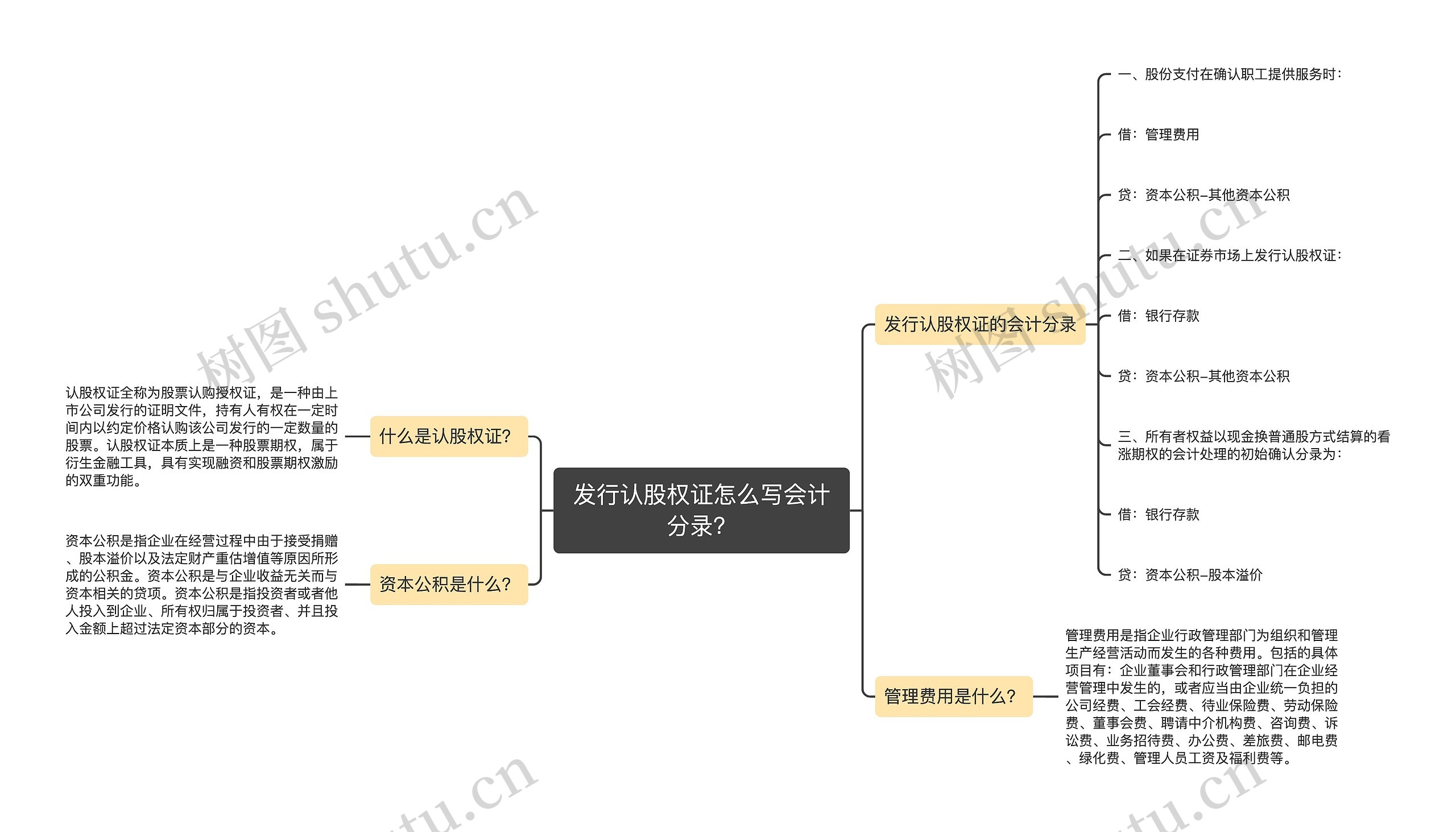 发行认股权证怎么写会计分录？