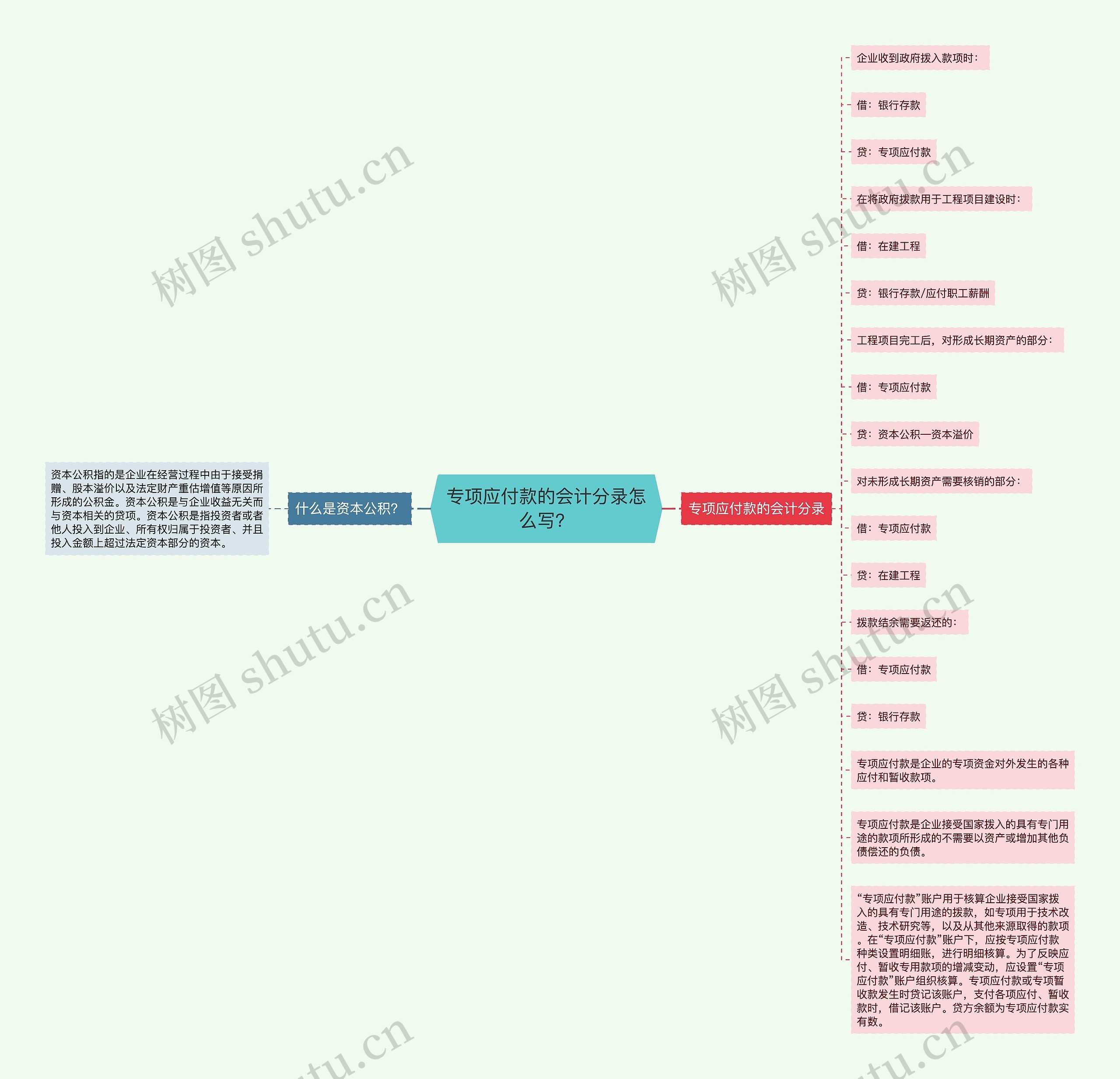 专项应付款的会计分录怎么写？思维导图