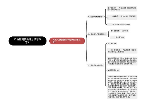 产品检测费会计分录怎么写？