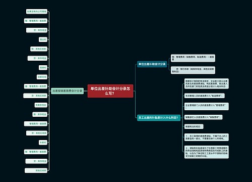 单位出差补助会计分录怎么写？