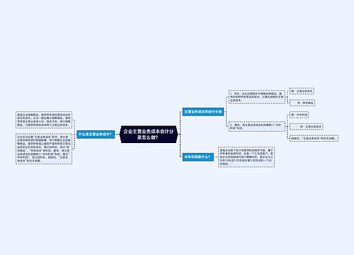 企业主营业务成本会计分录怎么做？思维导图