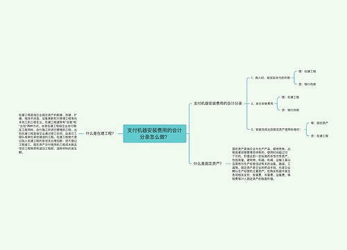 支付机器安装费用的会计分录怎么做？思维导图