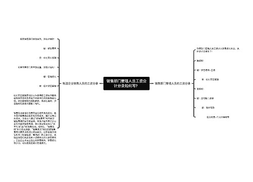 销售部门管理人员工资会计分录如何写？