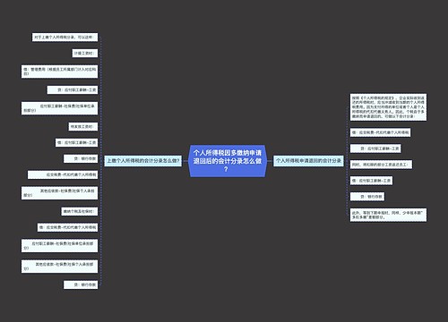 个人所得税因多缴纳申请退回后的会计分录怎么做？