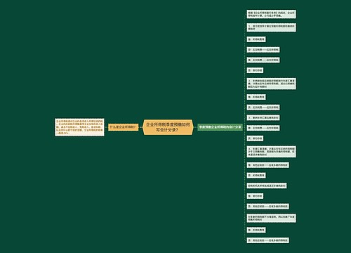 企业所得税季度预缴如何写会计分录？思维导图