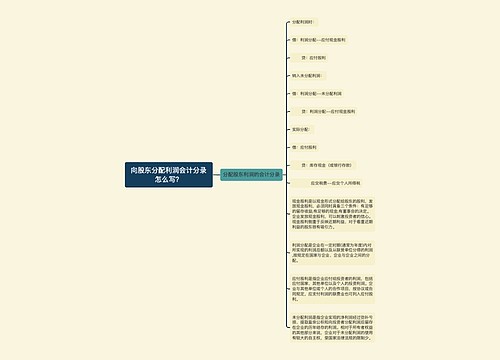 向股东分配利润会计分录怎么写？