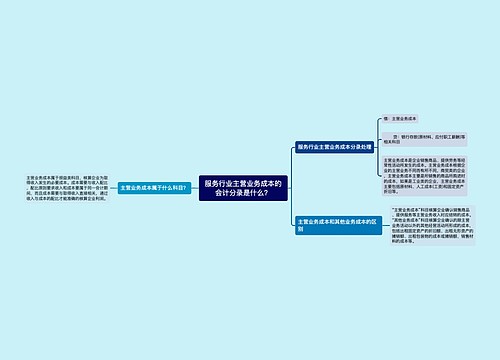 服务行业主营业务成本的会计分录是什么？思维导图