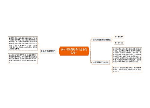 支付汽油费的会计分录怎么写？思维导图