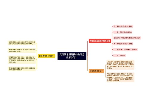 支付信息服务费的会计分录怎么写？思维导图