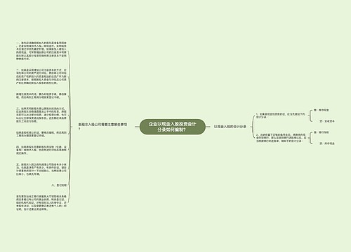 企业以现金入股投资会计分录如何编制？