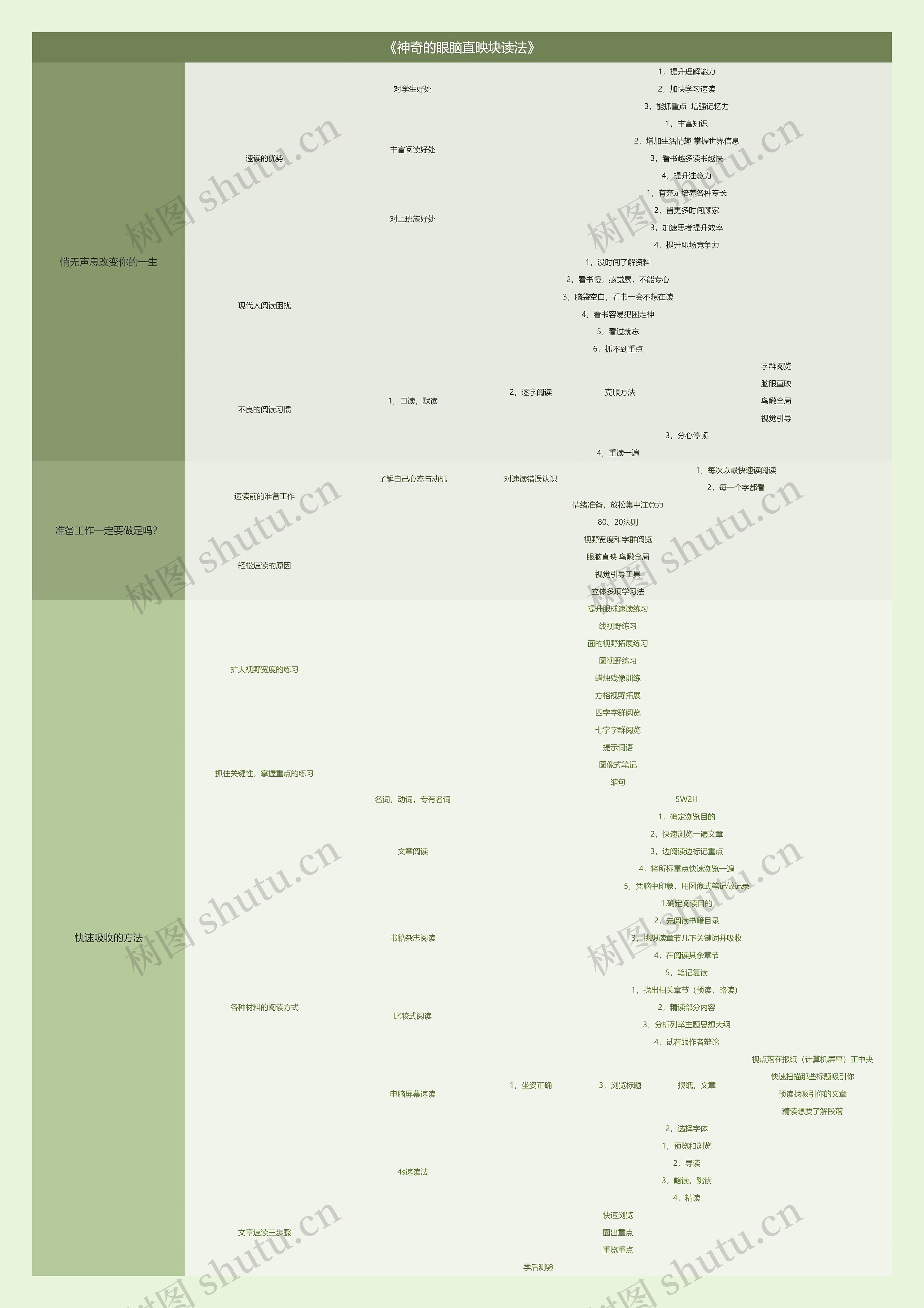 《神奇的眼脑直映块读法》思维导图