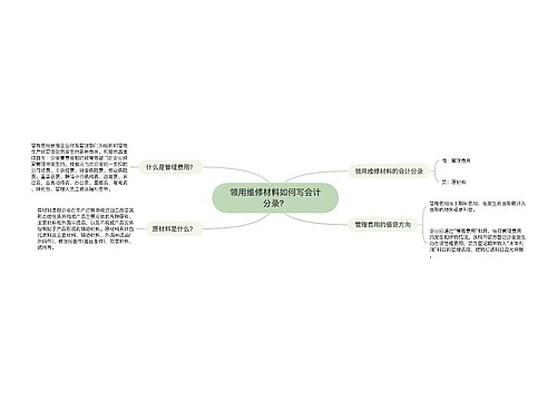 领用维修材料如何写会计分录？