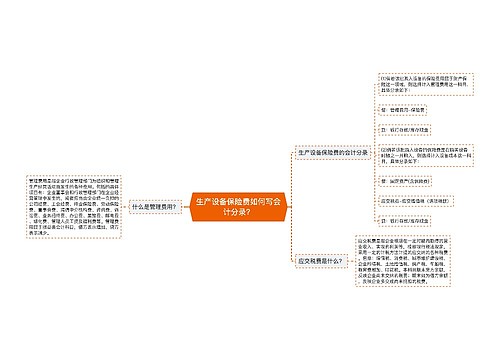 生产设备保险费如何写会计分录？