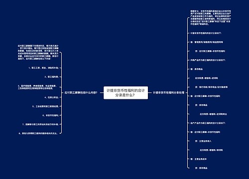 计提非货币性福利的会计分录是什么?思维导图