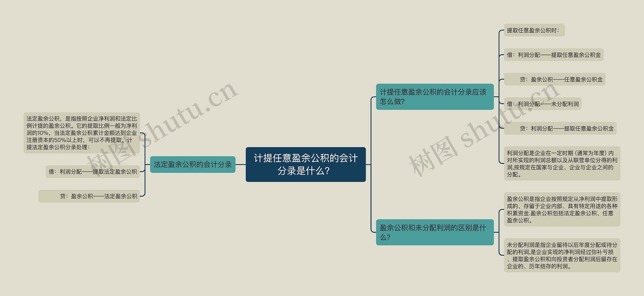 计提任意盈余公积的会计分录是什么？思维导图