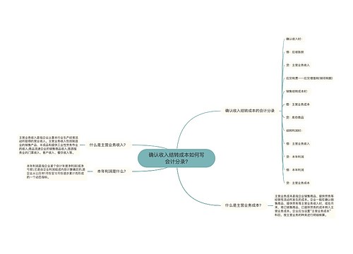 确认收入结转成本如何写会计分录?