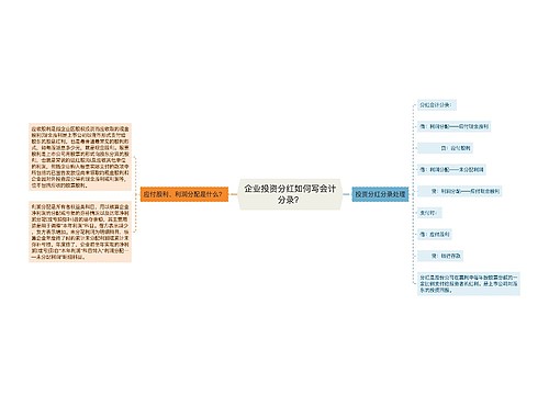 企业投资分红如何写会计分录？思维导图