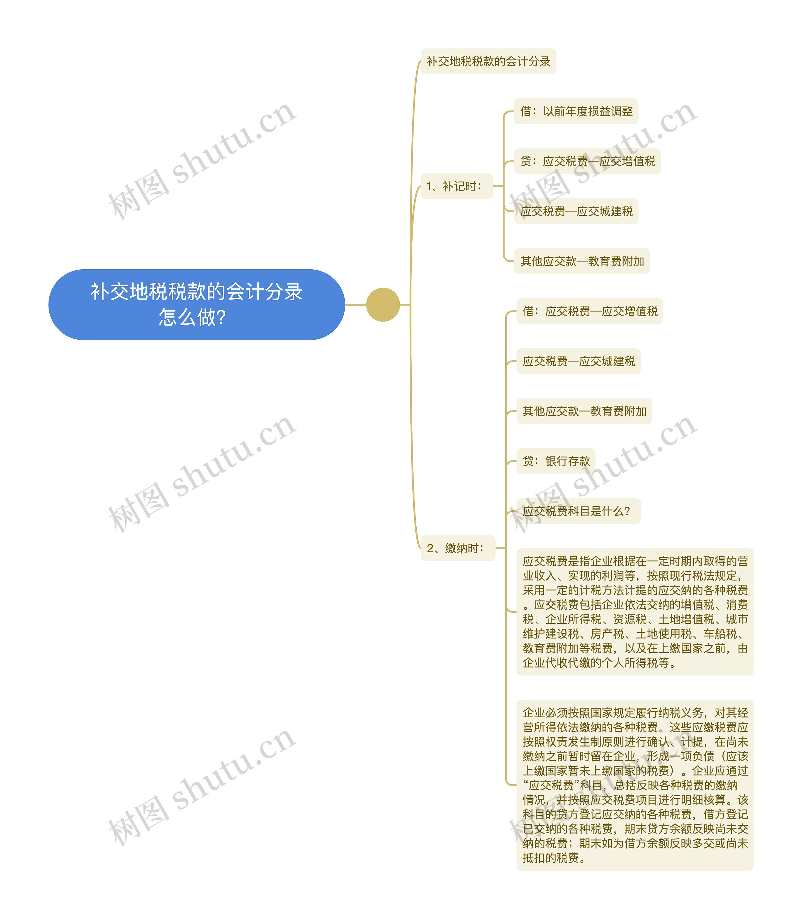 补交地税税款的会计分录怎么做？