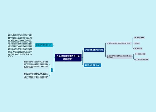 企业旧设备处置的会计分录怎么做？