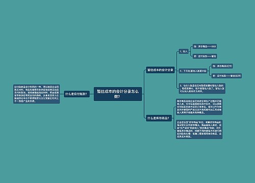 暂估成本的会计分录怎么做？